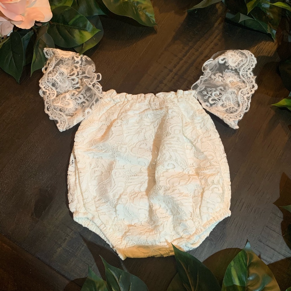 Beautiful ivory lace romper.